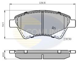COMLINE CBP01160 - PASTILLA DE FRENO