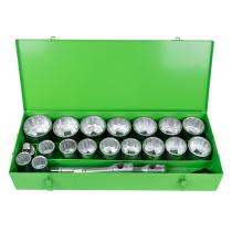 JBM 51855 - ESTUCHE METALICO CON 21 PIEZAS AUTOCLE CON 12 CANTOS 1"CINCA