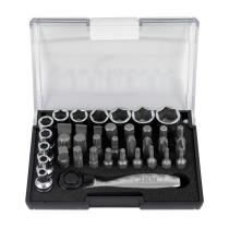 JBM 52198 - ESTUCHE 37 PIEZAS CON CARRACA MINI 1/4"