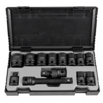 JBM 52341 - SET 13 VASOS IMPACTO HEXAGONALES 1/2"+ADAPTADOR
