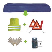 JBM 52768 - KIT EMERGENCIA BOLSA AZUL+MK H1+CHALECO+TRIANG.+GUANTES