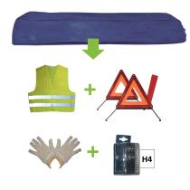 JBM 52769 - KIT EMERGENCIA BOLSA AZUL+MK H4+CHALECO+TRIANG.+GUANTES