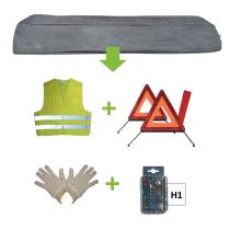 JBM 52772 - KIT EMERGENCIA BOLSA GRIS+MK H1+CHALECO+TRIANG.+GUANTES