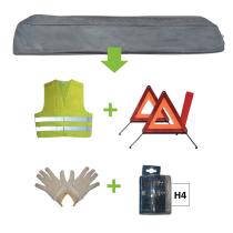 JBM 52773 - KIT EMERGENCIA BOLSA GRIS+MK H4+CHALECO+TRIANG.+GUANTES