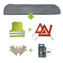 JBM 52774 - KIT EMERGENCIA BOLSA GRIS+MK H7+CHALECO+TRIANG.+GUANTES