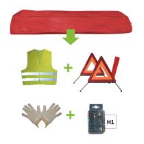 JBM 52776 - KIT EMERGENCIA BOLSA ROJA+MK H1+CHALECO+TRIANG.+GUANTES