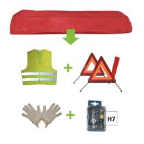 JBM 52778 - KIT EMERGENCIA BOLSA ROJA+MK H7+CHALECO+TRIANG.+GUANTES