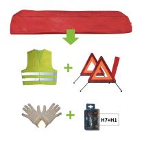 JBM 52779 - KIT EMERGENCIA BOLSA ROJA+MK H7+H1+CHALECO+TRIANG.+GUANTES