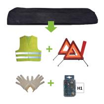 JBM 52780 - KIT EMERGENCIA BOLSA NEGRA+MK H1+CHALECO+TRIANG.+GUANTES