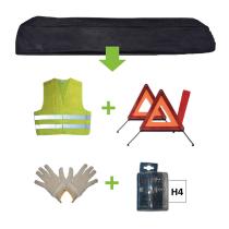 JBM 52781 - KIT EMERGENCIA BOLSA NEGRA+MK H4+CHALECO+TRIANG.+GUANTES