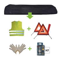 JBM 52782 - KIT EMERGENCIA BOLSA NEGRA+MK H7+CHALECO+TRIANG.+GUANTES