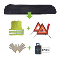 JBM 52783 - KIT EMERGENCIA BOLSA NEGRA+MK H7+H1+CHALECO+TRIANG.+GUANTES