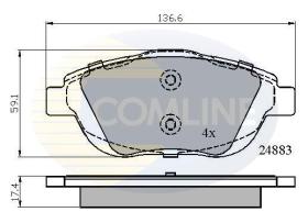 COMLINE CBP02027 - PASTILLA DE FRENO