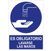JBM 14811 - POSTER CARTULINA A3 CON"ES OBLIGATORIO LAVARSE LAS MANOS"