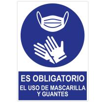 JBM 14814 - POSTER CARTULINA A3 CON"ES OBLIGATORIO EL USO MASCARILLA Y G