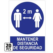 JBM 14818 - PAQUETE 20 POSTERS"MANTENER LA DISTANCIA SEGURIDAD"