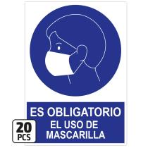 JBM 14821 - PACK 20 POSTERS"ES OBLIGATORIO EL USO MASCARILLA"