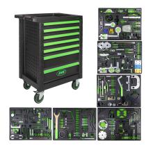 JBM 53951 - CARRO HERRAMIENTAS ESPECIAL KIT CALADO 7 CAJONES VERDE