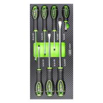 JBM 53944 - SET 7 DESTORNILLADORES PLANO CON MODULO EVA CARBONO