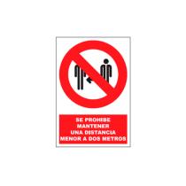 JBM 53815 - PAQUETE 5 CARTELES PROHIBICION-NO MANTENER DISTANCIA SEGURID