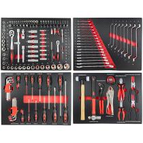 JBM 43708R - SET 4 MODULOS EVA CARBONO PARA CARRO HERRAMIENTAS-ROJO