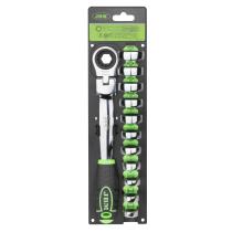 JBM 54338 - LLAVE TRINQUETE CON CABEZAL INTERCAMBIABLE 12 PCS
