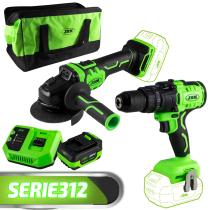 JBM SERIE312 - PROMO ELECTRICA:TALADRO+AMOLADORA+MOCHILA+BATERIA+CARGADOR