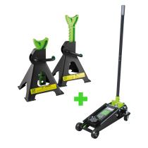 JBM SERIE330 - PROMO:GATO HIDRAULICO 3,5T+JUEGO 2 CABALLETES 3T