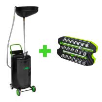 JBM SERIE331 - PROMO:RECOGEDOR ACEITE 90L+MODULO VASOS PARA TAPONES CARTER