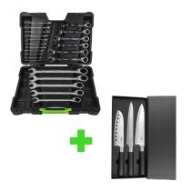 JBM SERIE370 - SERIE370:54041 SET 22 LLAVES COMBINADAS CON TRINQUETE+53511