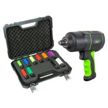 JBM SERIE447 - 53988 KIT 10 VASOS IMPACTO 1/2"+53608 PISTOLA IMPACTO 1/2"1