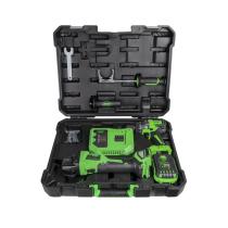 JBM 60053C - KIT AMOLADORA ANGULAR Y TALADRO PERCUTOR A BATERIA CON MALET