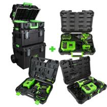 JBM SERIE492 - CARRO MODULAR APILABLE+AMOLADORA ANGULAR+TALADRO PERCUTOR+PI