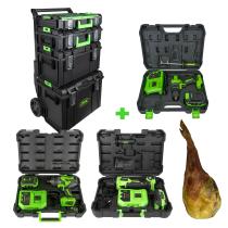 JBM SERIE492P - CARRO MODULAR+AMOLADORA ANGULAR+TALADRO PERCUTOR+PISTOLA IMP