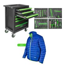 JBM SERIE542 - 53904 CARRO HERRAMIENTAS 7 CAJONES VERDE+70011 CHAQUETA VERD